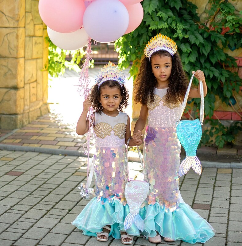 Turquoise top fishtail skirt
